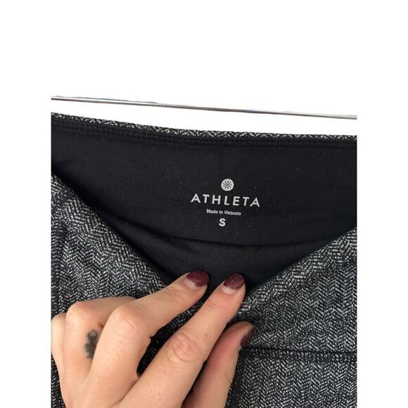 Athleta Gray Black Leggings Small Zippers on side - Picture 4 of 6